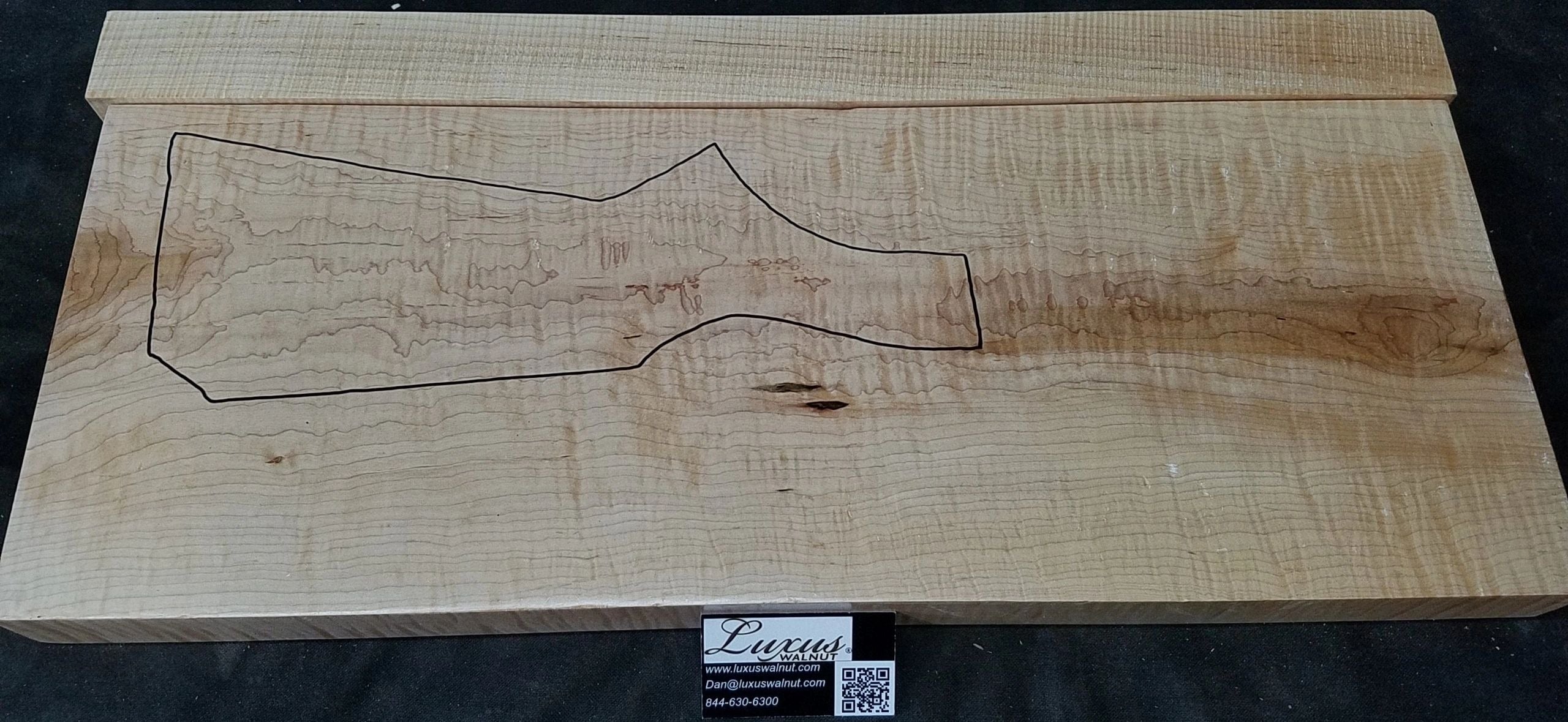 Quilted/Curly Maple double shotgun/rifle blank # S-260